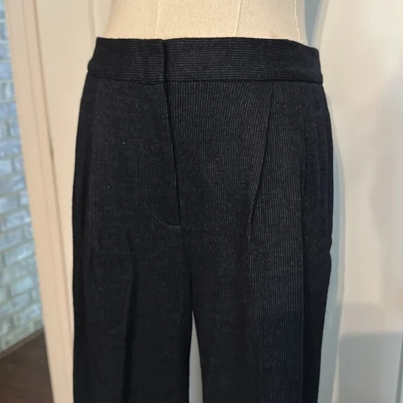 M. Martin wool felt navy blue straight leg fully lined pockets 2 Women's Pants - Picture 5 of 16